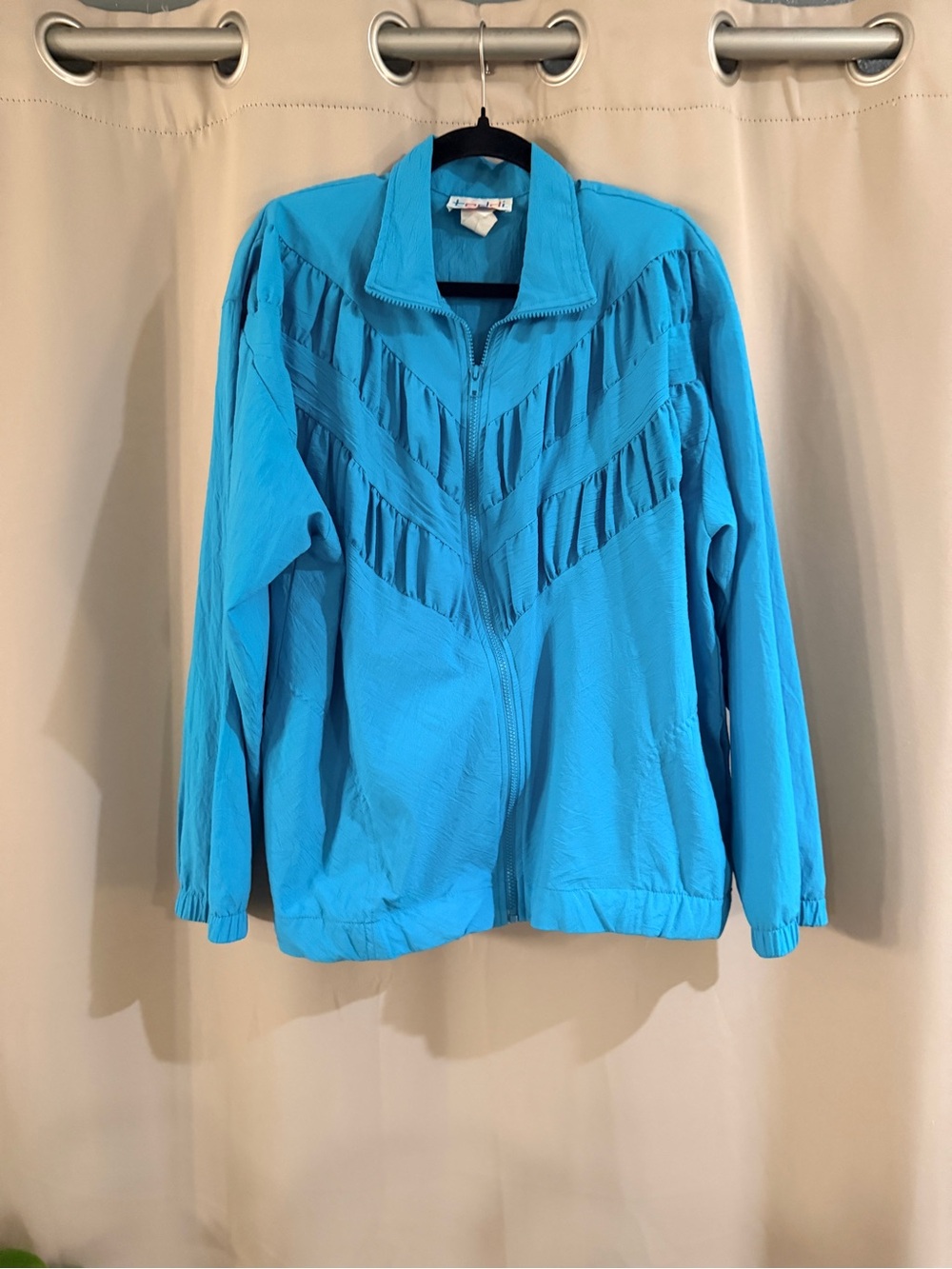 Teddi Bright Turquoise Zip-Front Bomber Jacket